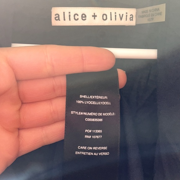 Alice + Olivia Navy Wrap Neck Blouse - Picture 5 of 5